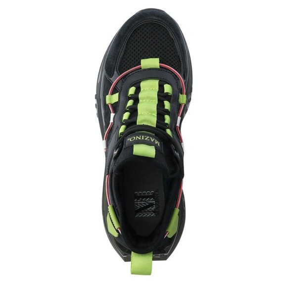 NEW MAZINO TITANIUM-075 Men’s LOW TOP SNEAKERS BLACK / LIME Size 11
